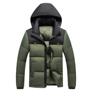 Veste matelassée d'hiver décontractée pour homme de haute qualité, avec logo sur le devant en toile, légère, coupe-vent, imperméable et à capuche - Product Image 6