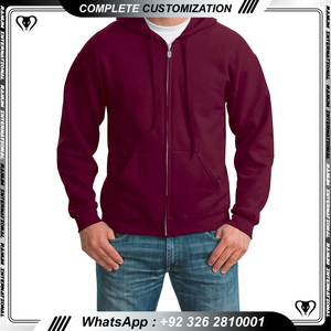 Hoodies hommes streetwear haute qualité surdimensionné polaire coton fermeture éclair sweats à capuche courts hommes - Product Image 6