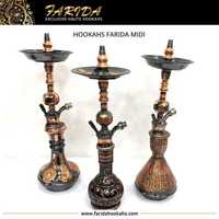 Ensemble de chicha Farida Premium de luxe égyptien en laiton massif, type droit, gravé à la main, laqué, pour vente en gros