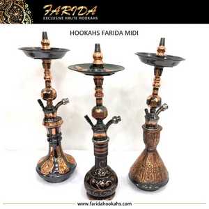 Farida Premium Luxury Egyptian Solid Brass Midi Hookah Set Deep Hand Grabado con Lacquer Technics Box Packed, venta al por mayor - Product Image 4
