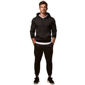Nouveau à la mode hommes 100% coton survêtement Baggy vêtements de sport respirant à capuche survêtement pour décontracté Gym tricoté vêtements d'extérieur motif imprimé - Product Image 2