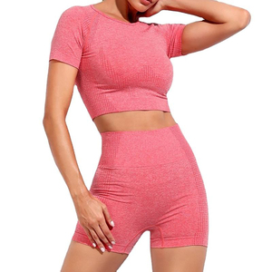 Ropa de fitness de secado rápido de diseño Premium para mujer, conjuntos de Yoga de talla grande con logotipo personalizado, cintura elástica transpirable, hecho profesional - Product Image 1