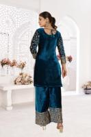 Tenue de soirée indienne-pakistanaise pour femmes, en tissu de velours lourd pur, design moderne, protection solaire, réversible, manches entièrement brodées