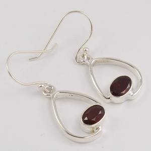 Pendientes colgantes de piedras preciosas granate de Plata de Ley 925 sólida para mujer, joyería colgante para niñas - Product Image 6