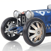 OMH Bugatti Tipo 35, Modelo de Coche de Carreras de Madera Pintado a Mano, Estilo Vintage Coleccionable AJ038 35.6Lx14Wx10.2H cm