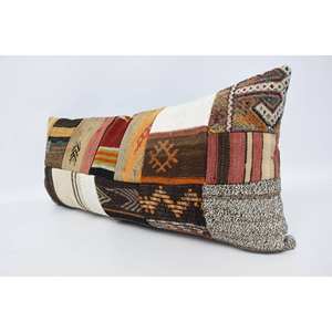 Luxury Bohemian Vintage Floral Wool <b>Pillow</b> 16x36 Inch Striped Patchwork Decorative Cushion for Living Room Sofa Bedding - Product Image 4