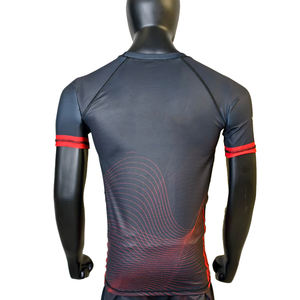 Sublimación personalizada impresa manga corta Rash Guard transpirable BJJ MMA camisa de compresión protección UV para entrenamiento de natación de Surf - Product Image 2
