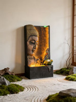 Fontaine d'eau LED artisanale en résine de Bouddha de haute qualité pour bassin de poissons, cascade, à poser au sol, intérieur/extérieur, pour jardin vivant