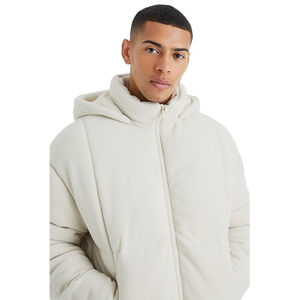 Veste d'hiver pour homme grande taille imperméable chaude en duvet effet bulle polaire fermeture éclair debout vêtements de rue tendance nylon - Product Image 6