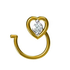 Prix d'usine Vente à chaud d'une épingle de nez fabriquée en or jaune 14 carats avec des diamants cultivés en laboratoire Collection de bijoux de mode - Product Image 4