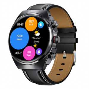 Montre connectée « Quand il fait pluie » avec écran IPS de 1,53 pouce, NFC, moniteur de fréquence cardiaque, bracelet en cuir, tracker d'activité unisexe - Product Image 6