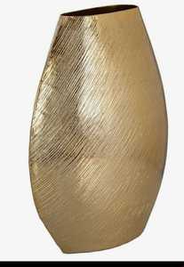 Juego de 3 Floreros de Metal de Aluminio Dorado Cepillado y Galvanizado |   Modernos Jarrones de Mesa de Metal Hilado para Bodas, Hechos a Mano - Product Image 4