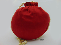 Bolso Potli Rajasthani étnico mujeres elegante bordado bolso de seda para mujer monedero indio Royal Batwa muñequeras estilo tradicional B