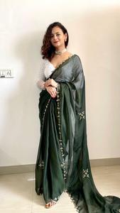 Vente en gros en Inde, saris en soie épais de Rangoli pour mariage et fête, saris en soie uniques aux prix de gros - Product Image 3