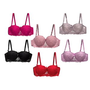 Reggiseno da Donna Comodo e Traspirante con Chiusura Frontale, Senza Ferretto, Alla Moda con Design Floreale in Pizzo, Effetto Push-Up, Realizzato in Poliammide - Product Image 2