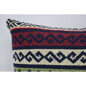 <b>Red</b> 16x24 Wool Pillow with Traditional Geometric Design Luxury Floral and Vintage Pattern Woven Technique Portable <b>Bedding</b> - Product Image 2