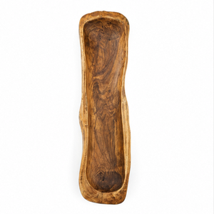 ARTERRA Bol de table en bois de teck moderne de qualité supérieure, écologique, fait main, long, pour centre de table, décoratif, lavable, pour la maison - Product Image 3