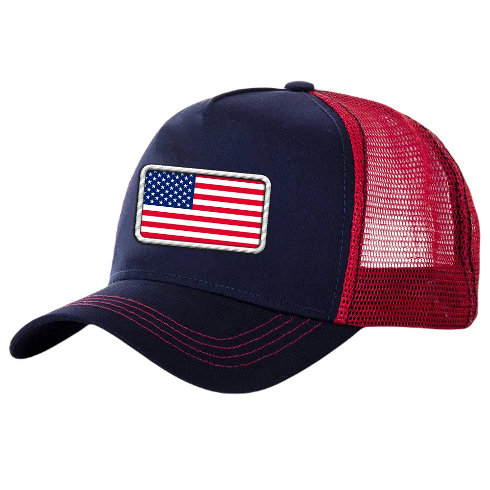 Логотип, американский флаг США, дышащий тканый патч, бейдж для бега, регулируемый, бейсболка, сетчатая бейсболка, кепки для Дальнобойщика