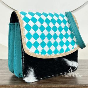 Sac à main pour femme de marque, nouveau modèle 2026, sac à main personnalisé, artisanal, en cuir de vache, sac bandoulière avec rabat à carreaux, style western - Product Image 1