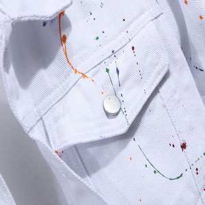 La mejor chaqueta vaquera para hombre, elegante, lavado de invierno, azul claro, venta al por mayor, Chaquetas vaqueras, ropa de calle de moda, chaqueta vaquera única de Hip Hop - Product Image 3