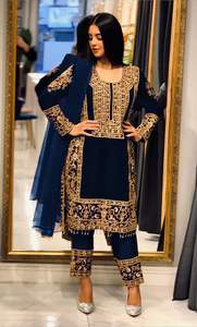 Nouveau designer vêtements ethniques bel ensemble Salwar Kameez-haut entièrement cousu-Dupatta Kurti pantalon fête porter naturel en gros Kurti - Product Image 3