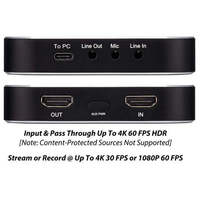 Caja de Captura de Video 4K HD Ultimate, Graba y Transmite en Vivo 4K30 o 1080P60 HDR, USB 3.0 de Latencia Ultrabaja, Plug & Play