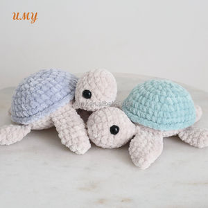 ตุ๊กตาเต่าทะเลถักโครเชต์แบบนุ่มสั่งทำพิเศษ ไส้ใยฝ้าย PP เป็นมิตรกับสิ่งแวดล้อม ของที่ระลึกจากตู้ปลา งานถักอามิกุรุมิ - Product Image 3