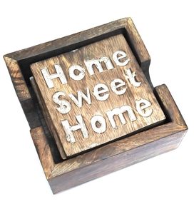 Posavasos cuadrados de madera de mango de nogal de alta calidad, taza de té de madera de acacia, alfombrillas de café, producto caliente de muestra gratis - Product Image 1