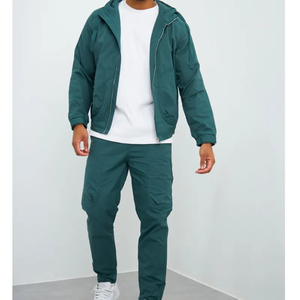 OEM Custom Logo Jogger Sets Oversized <b>Patchwork</b> Zip up Nylon Windbreaker <b>Jacket</b> and Pants Nylon Tracksuit for Men - Product Image 6
