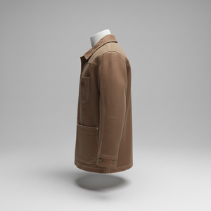 เสื้อโค้ทหนังนูบัคสไตล์วินเทจสำหรับผู้ชาย เสื้อแจ็คเก็ตแบบติดกระดุม สไตล์ช่างฝีมือ งานหนัก ผิวสัมผัสแบบเก่า  สำหรับงานอุตสาหกรรม - Product Image 3