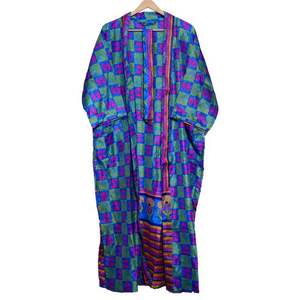 Fait à la main 100% Floral soie Kimono Robe pour les femmes Vintage recyclé vêtements de nuit thermique été automne printemps maison/hôtel utilisation - Product Image 2