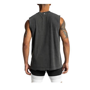 Distressed Vintage Look Stringer <b>Vest</b> for <b>Men</b> Comfortable Fit for <b>Gym</b> Workouts or Casual Wear Available in <b>Men's</b> Tank Tops - Product Image 2
