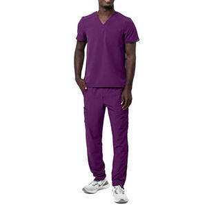 Nouvel arrivage, vente en gros, blouses médicales de styliste, col rond, confortables, à la mode, couleur violette, costumes pour hommes, Top Discount - Product Image 1