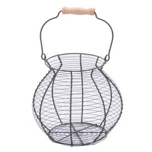 Ensemble de 2 pour le dessus de table, dernier accessoire de cuisine, nouveauté, bois et métal, panier de rangement parfait pour les fruits - Product Image 5