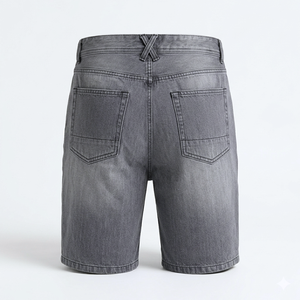 Shorts en jean gris pour homme, taille mi-haute, respirants, séchage rapide, style décontracté streetwear, shorts de motard - Product Image 2