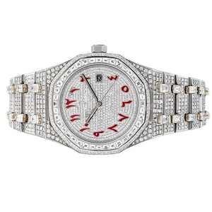 Reloj de lujo de diamantes chapado en oro de 18 quilates para hombres y mujeres reloj analógico de cuarzo resistente al agua con correa de acero inoxidable - Product Image 1