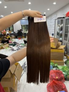 Superventas 2023 precio de fábrica extensiones vírgenes vietnamitas colores oscuros hueso recto estilo ondulado Natural tejido de alta calidad - Product Image 4