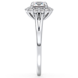 Anillo de Halo REYES Personalizado de Oro Sólido de 14K con Diamante Cultivado en Laboratorio CVD de 1 Quilate, Corte Brillante Redondo, Regalo de Boda de Lujo, Joyería Fina - Product Image 4