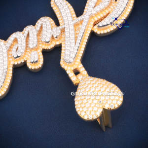 เครื่องประดับหรูหราสไตล์น่ารักสีเงินแท้แบบกำหนดเอง925หรูหราเครื่องประดับฮิปฮอป VVS เพชรโมอิสซาไนท์จี้ผู้หญิง - Product Image 4