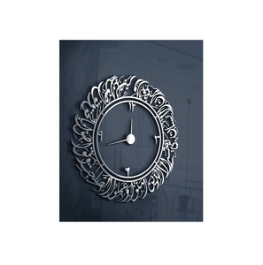 Horloge murale noire de style islamique avec cadre en métal robuste et calligraphie arabe classique pour cadeaux islamiques - Product Image 2