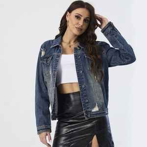 Veste en jean pour femmes veste en jean à revers de haute qualité veste en jean épaissie à la mode avec sortie d'usine - Product Image 3