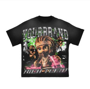 T-shirt court oversize boxy fit sur mesure en éponge française 100% coton avec sérigraphie graphique et strass T-shirts - Product Image 4