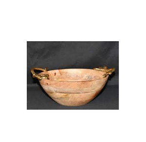 Wood <b>Bowl</b> With Metal Handle Wooden <b>Salad</b> Serving <b>Bowl</b> and <b>Large</b> Size and Round Shape and Hot Sale Product - Product Image 3