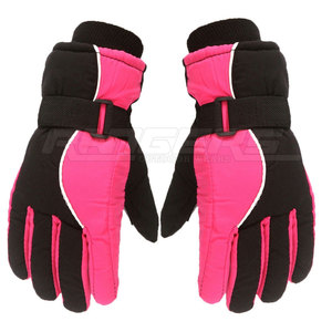 Gants de ski personnalisés pour femmes noir rose blanc garniture chaude doublure polaire imperméable snowboard ski gants d'hiver OEM - Product Image 2