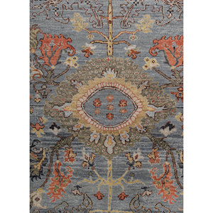 Alfombra Afgana de Lana Anudada a Mano con Diseño Floral Azul Someplace in Time Enm-8017 para Uso Doméstico - Jaipur Rugs EU - Product Image 3