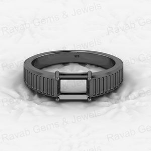 Anillo de Plata de Ley 925 Sólida de Alta Calidad con Engaste Octogonal de 7x5mm para Resina de Leche Materna, Joyería de Recuerdo - Product Image 3