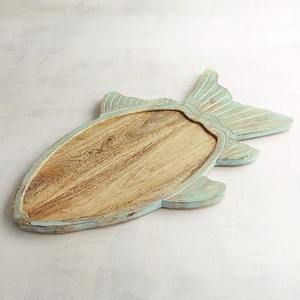 Plateau en bois avec émail Plateau en bois poisson - Product Image 3