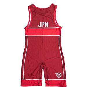 Singlet Rojo de Lucha Libre JPN con Estampado por Sublimación, Spandex Transpirable, Unisex, Ajustado, Estilo Adulto, Logotipo Personalizado, 180g, Servicio OEM - Product Image 2
