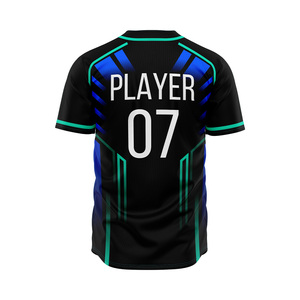 Camiseta de Béisbol Personalizada para Hombre, Cuello Redondo, Botones Completos, Impresión por Transferencia de Calor en la Parte Delantera, Talla Grande, Transpirable, de Algodón - Product Image 2