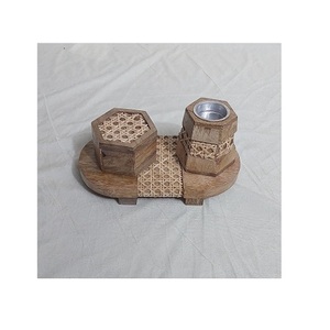 Mabkhara de madera con caja y bandeja, tamaño y forma personalizados, quemador de incienso Mabkhara para uso en bodas y fiestas. - Product Image 1